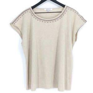 ROSE + OLIVE Embroidered Cap Sleeve Top